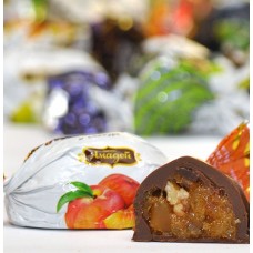 Конфеты конфеты ПЕРСИК С ГРЕЦКИМ ОРЕХОМ в глазури {{ text_wholesale }}